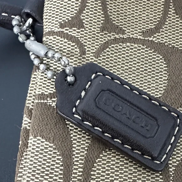Coach Signature Brown and Tan Wristlet with Coach Hang Tag.Small. EUC - Picture 3 of 14